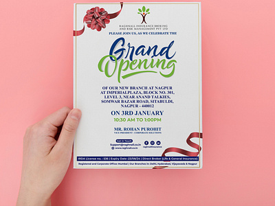 Grand Opening Flyer Design 3d animation branding business card business flyer flyer design graphic design graphic flyer illustration logo logo design motion graphics opening flyer ui vector