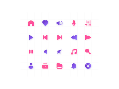 Music Icon Pack Design android illustration ios minimalist modern music player player ui ux