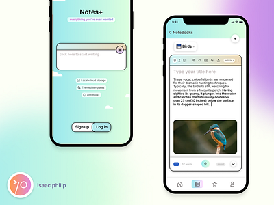 Notes+ app case study design figma first graphic design illustration logo ui ux