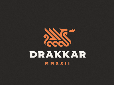 Drakkar boat concept dragon drakkar logo ship
