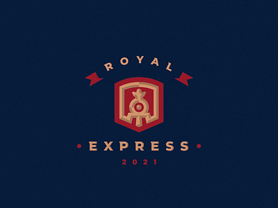 Royal Express locomotive logo steam train