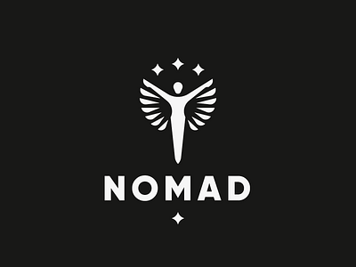 Nomad concept human logo winngs