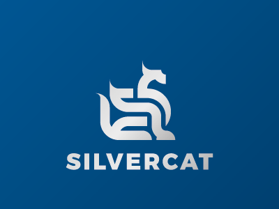Silvercat cat logo mythology wings