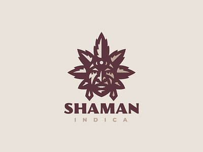 Shaman cannabis concept indica logo sativa shaman