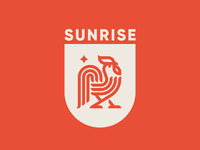 Sunrise concept logo rooster rooster logo sunrise