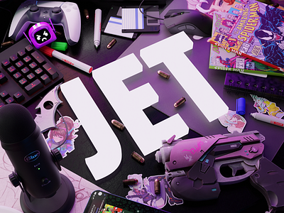 Channel logo \\ Streaming JET 3d branding logo