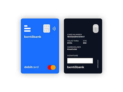 Bentobank Card Design 2019 bank bank card banking bento bentobank blue card debit kreativlab mastercard simple