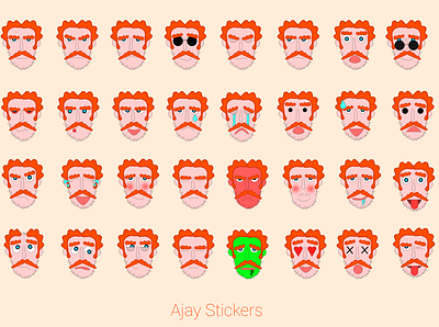 Ajay Stickers design emoji graphic design icon illustration sticker ui ux vector