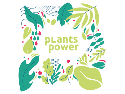 Plants Power adobe illustrator green illustration leaf plant plants power