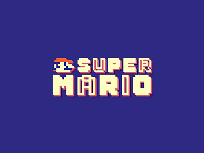 Retro Video Game Logo - Super Mario