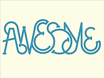 Awesome awesome blue fluid type