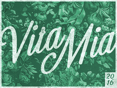 Vita Mia flowers italian typography