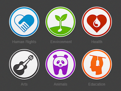 Donation Category Icons badge donation icon pictogram