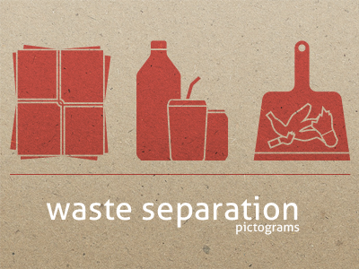 Waste Separation icons pictograms