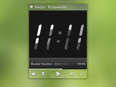 Radio Player design green icon interface player sample ui
