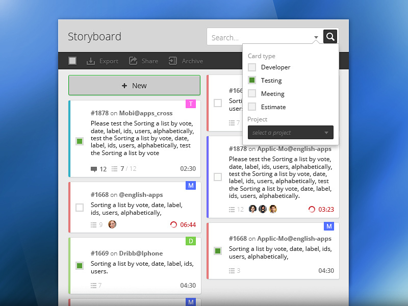 Various Task Cards task project management status manager to-do list clean minimalist progress complete tracker time cards add ui ux drag flat