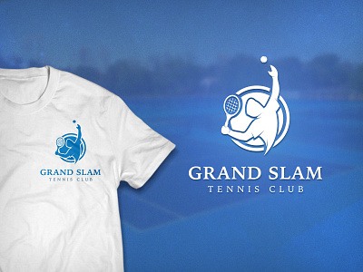 Logo for a Local Tennis Club blue club grand slam logo mark symbol tennis