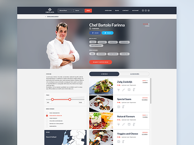 Not Another Chef Page chef cook cooking design dish filters food gourmet menus product profile tags