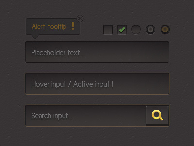 Input from Mystery Ui Kit dark hover input lupse placeholder search style tooltip ui