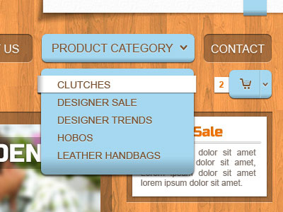 Cute cart button blue button cart dropdown menu sale select shade shopping simple theme wood