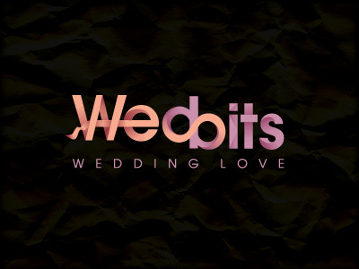 Coloured Logo bits branding concept design logo logotype love pink wed wedding