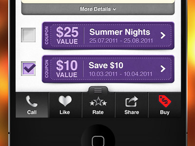 Mobile App Navigation & Coupons