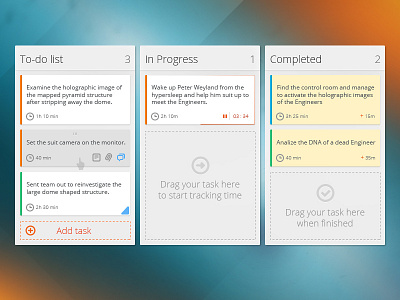 Drag Tasks to Progress add cards clean complete drag list manager minimalist progress project management task time to do tracker ui ux