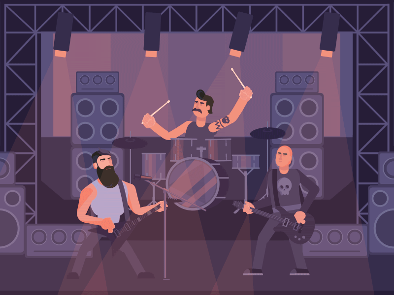 Rockband after animation character concert design effects graphics illustrator motion music rock rockband