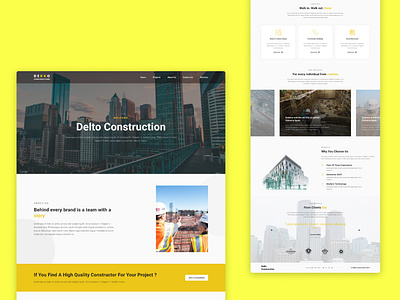 Construction Landing Page app branding design graphic design illustration logo typography ui ux vector