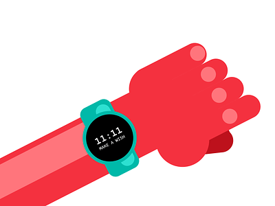 11:11 11:11 2d arm character clock design flat flat 2d geometric human illustration illustrator person smartwatch time vector watch wish