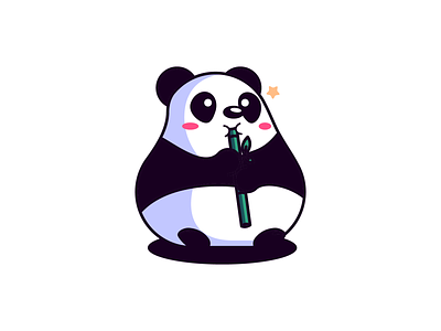 Chubby Panda 2d animal bamboo bold cartoon character character design china design fun icon icon design illustration illustrator logo mascot panda panda bear panda logo vector
