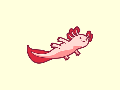The Happy Axolotl 2d animal axolotl bold character character design design fish icon icon design illustration illustrator mascot vector