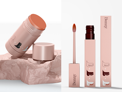 Bunny Makeup Brand - Product Design design graphic design product design vector