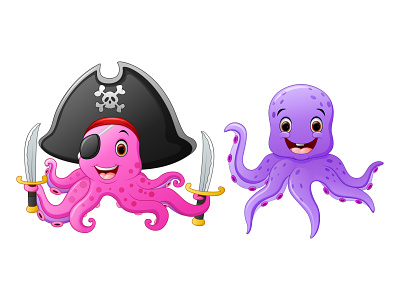 Octopus pirates design graphic design icon illustration vector