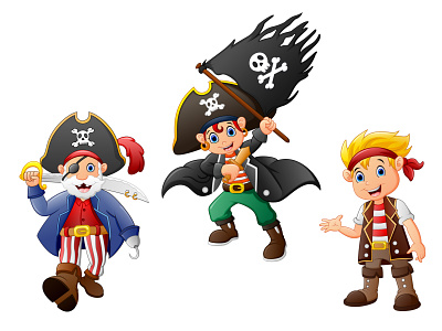 Pirate cartoons design graphic design icon illustration vector