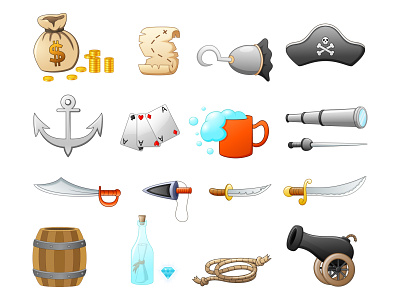 Pirate accessories design graphic design icon illustration vector