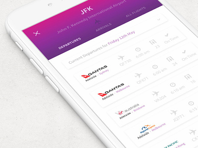 Adelaide Airport App airport app arrival departure design flat flight google material design minimal ui user interface ux