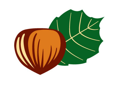 Hazelnut Growers Bargaining Association Logo hazelnut illustration leaf logo oregon