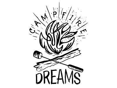 Campfire Dreams campfire fire handdrawn illustration t shirt t shirt design tee