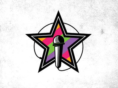 Star Fish logo battle of the bands logo mic microphone star stripes