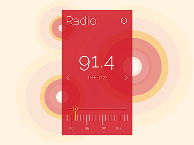 Absolut Random Design W4 circle design interface radio radio ui random red waves yellow