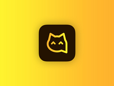 Icon PetChatz app brown cat icon logo mark mobile orange pet yellow