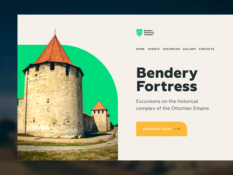 Bendery Fortress Landing Concept animation bendery fortress green landing landing concept web site