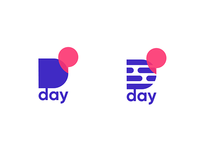 Dday / D letter logo blue bubble code conference day design dev develop develope developers icon letter logo mark pink