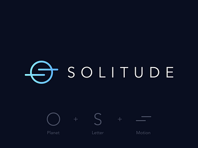 Solitude Logo Rebranding blue brand branding clean design digital gradient icon letter logo logo design logotype mark monogram moon planet s logo simple typography vector