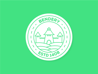 Sticker for Bendery Town, Moldova fortress green illustraion sticker town