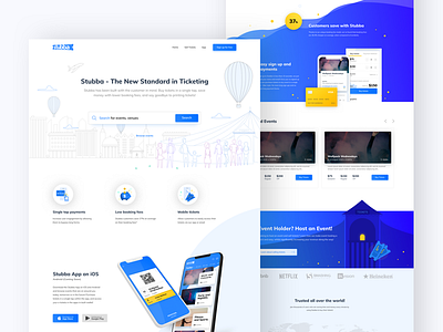 Stubba Home Page designway event app events homepage mobile app stubba