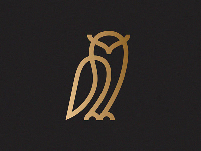 Owl line logo mark owl simbol