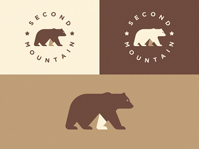 Logo for Second Mountain Version 1 bear design logo mark mountain negative space symbol
