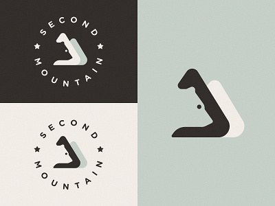 Logo for Second Mountain Version 2 bear design illustration logo mark mountain negative space symbol vector
